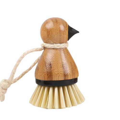 Household high-end standing beak fruit and vegetable brush for digging small holes, kitchen dishwashing brush, bamboo bathtub floor cleaning brush
