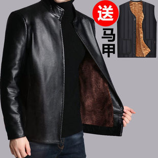 2025 New Autum Velvet Thickeneded Leather Jacket Men's Large Size Winter Men's Leather Jacket Men's Leather Jacket Men's Tops