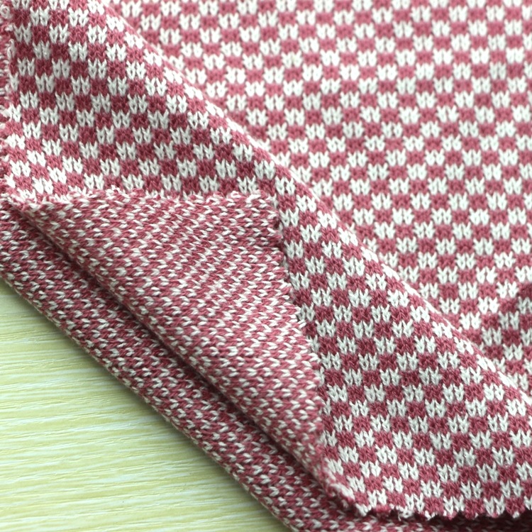 粗针色织提花双面布服装面料针织纬编股线腈纶棉提花色织双面布料