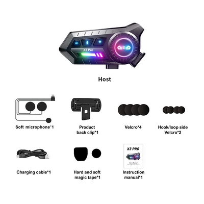 Waterproof Noise Reduction Motorcycle – Motorcycle Helmet Headset - x3pro-soft-wheat-english-version
