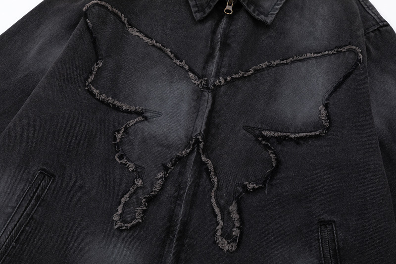 Herrenbekleidung Street Design Patch Schmetterling Mantel Modemarke lockere Freizeitjacke Top_voghion.com