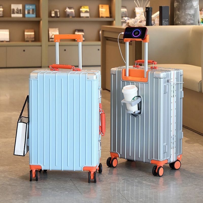 New Suitcase Contrasting Color Apple Password Box Trolley Suitcase Large Capacity Student Strong Aluminum Frame Durable 20
