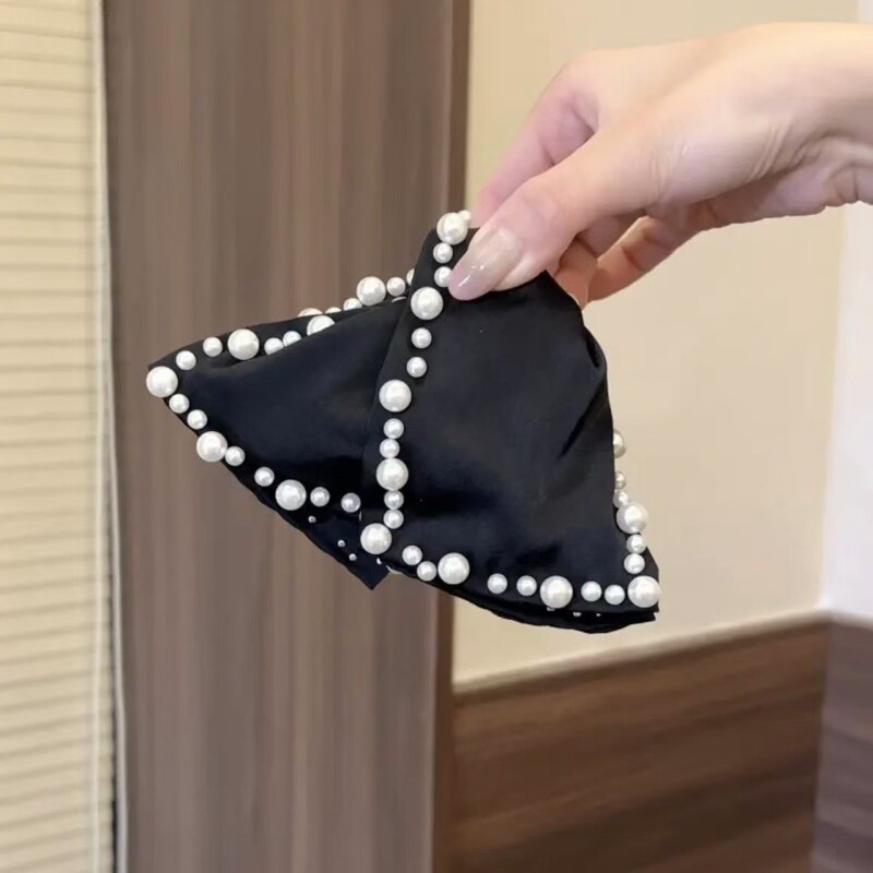新しい 13cm 大きなデニム バブル グリッパー、夏の甘くてスパイシーなスタイルのプリーツ デニム ヘアピンは後頭部に非常に目立ちます|undefined