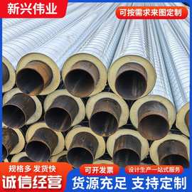 镀锌铁皮保温钢管小区供暖聚氨酯发泡热力管道镀锌铁皮架空保温管