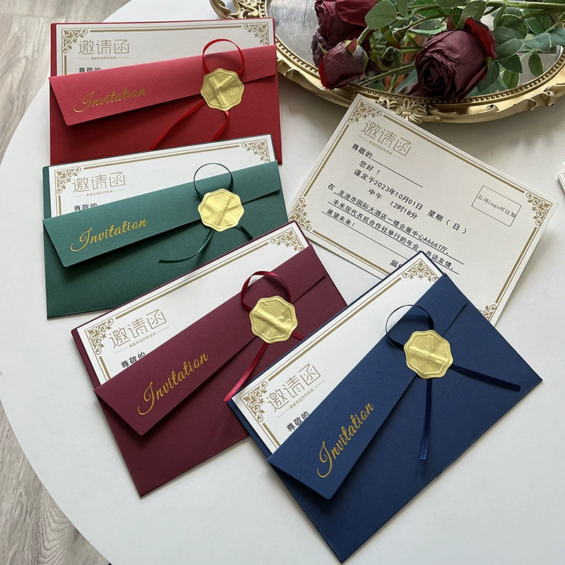 Приглашение на приглашение компании конверт высокого класса Атмосферная конференция по открытию бизнеса Ежегодное собрание Приглашение Бумага высокого класса