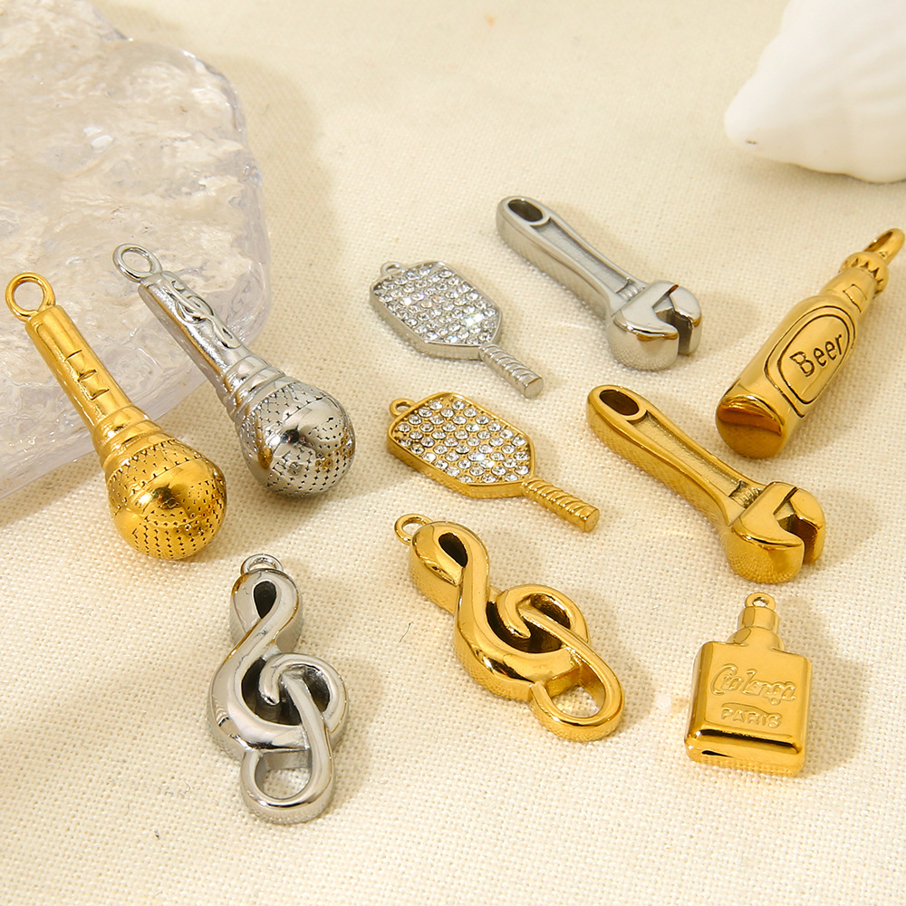 3g Weight 0.03µm-0.05µm Gold Plating Thickness PVD Coated Gold Plating Process Pendant Jewelry Making Type 18K Real Gold Plated Plating Material 1 Piece Quantity 304 Stainless Steel Material Whistle, Notes, Horse Pattern Modern Style, Classic Style Style Plating Craft 1 Piece 304 Stainless Steel Whistle Notes Horse Polished Pendant DIY Ornament Accessories 21