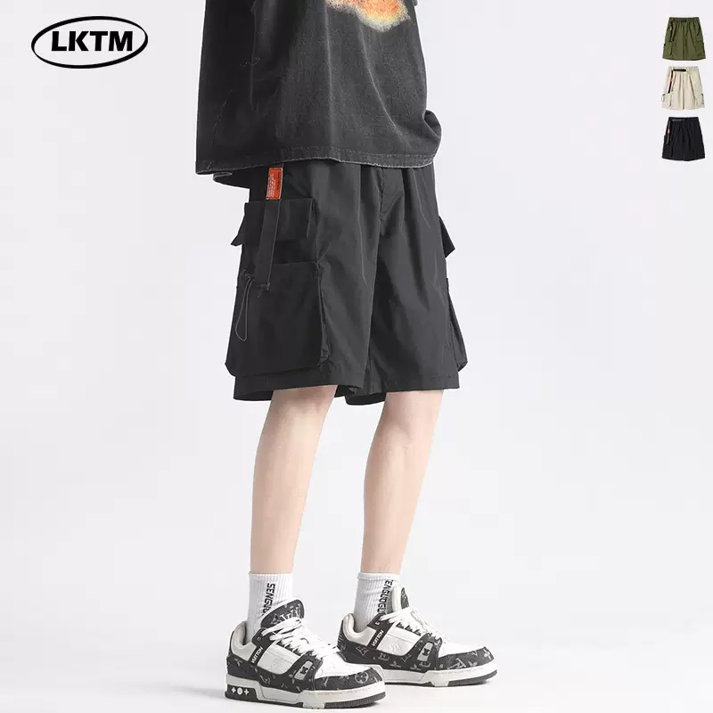 LKTM男装#夏季薄款美式机能风工装短裤男宽松休闲防水速干五分裤