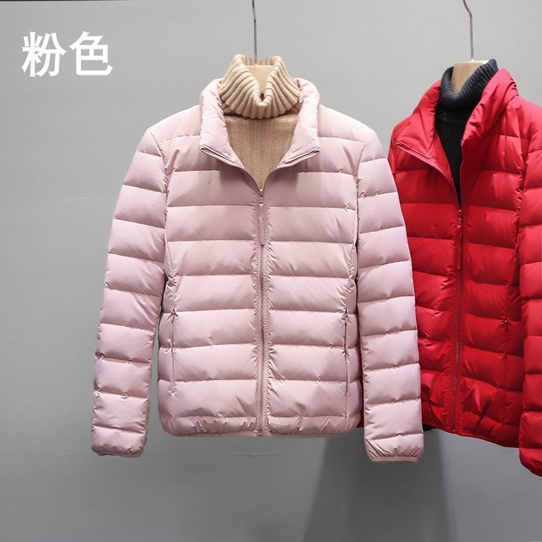 Otoño y invierno nuevo tipo de chaqueta delgada sin costuras, mujer ligera y corta coreana de cuello ligero, chaqueta deportiva al aire libre de tamaño grande