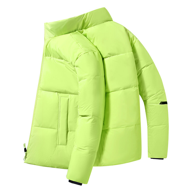 New Winter Short Hooded Couple Fashion Trend White Duck Down Down Coat Thickened Embossed Print_voghion.com