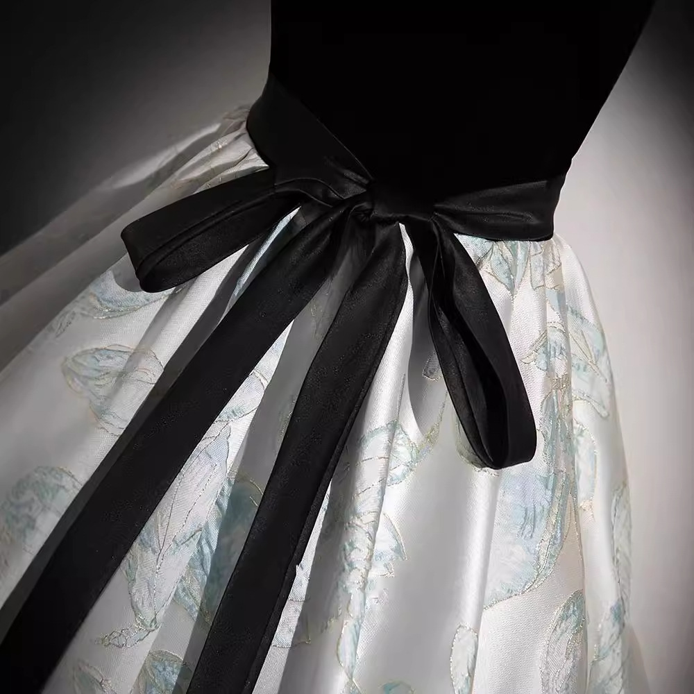 Vestido de noche vestido de cumpleaños temperamento banquete anfitrión de música vocal examen de arte vestido para adultos vestido de piano de alto nivel