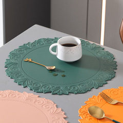 Korean vintage embossed lace silicone placemat bowl mat teacup mat heat-resistant pad pot pad dinner plate mat Nordic heat insulation