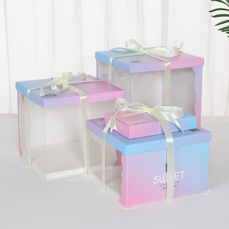 六寸蛋糕盒6寸8寸10寸12寸单层双层生日蛋糕包装盒子甜点定制款