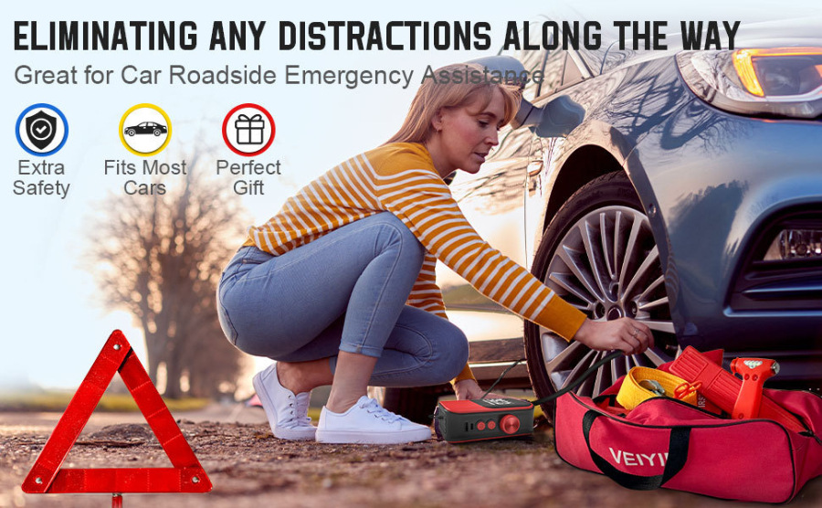 Car emergency kit toolbox for private vehicles, outdoor first aid equipment, rescue set for cars