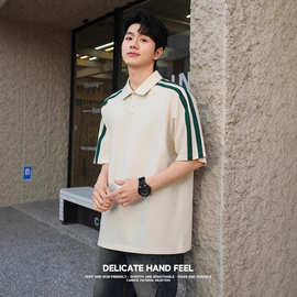 7A抗菌230克索罗纳潮牌二杠拼色polo衫定制幼师 教培工作服印logo