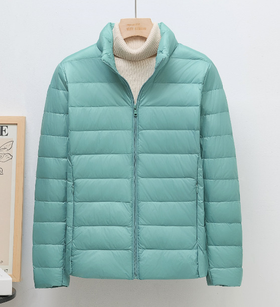 Pink blue women's stand collar