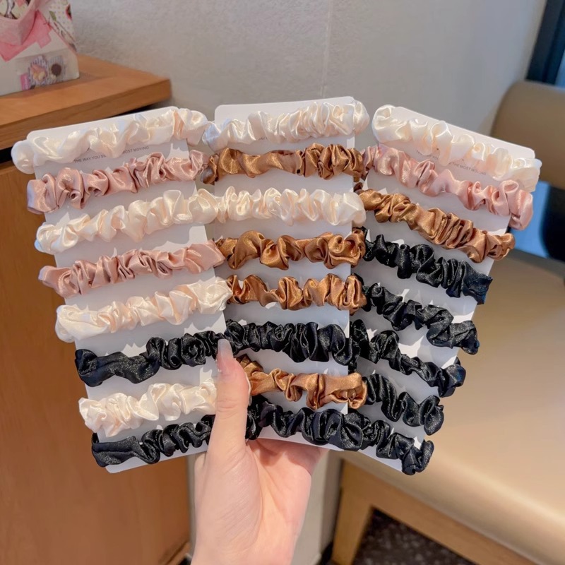 Color Meilade de alta elasticidad y duradera anillo de pelo de intestino delgado 2024 nuevo estilo de niña simple atar el cabello elástico cuerda de pelo
