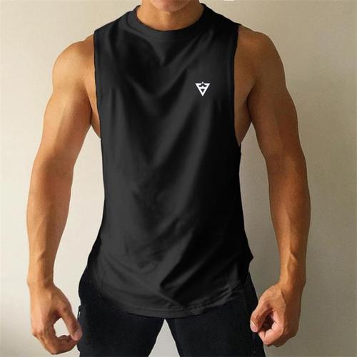 Muscular men's quick-drying thin sports vest fitness training breathable sleeveless shirt outdoor running elastic slim waistcoat
