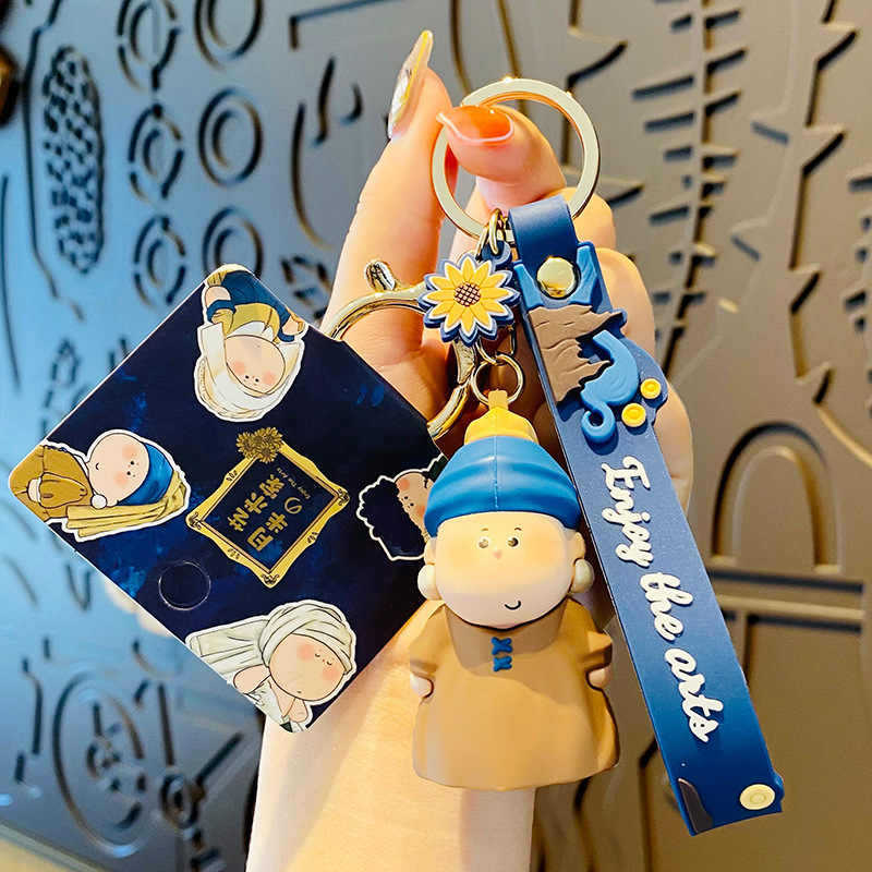 正規版月半芸術家キーホルダー漫画ゴッホネット赤かわいい学生カバンペンダント小プレゼント卸売り|undefined