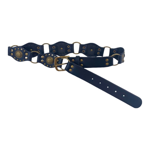 American retro belt for women, new rivet brown belt with jeans, Korean style versatile waist chain trend
