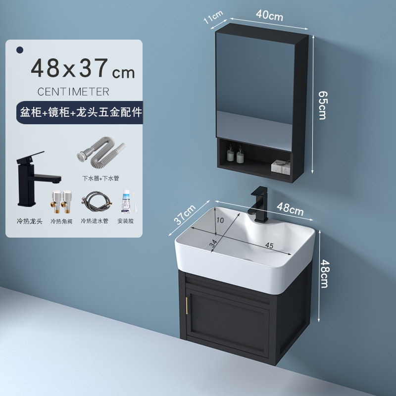 Pequeño espacio de apartamento de aluminio gabinete de baño combinación de baño lavabo del Gabinete lavabo del gabinete del baño lavabo