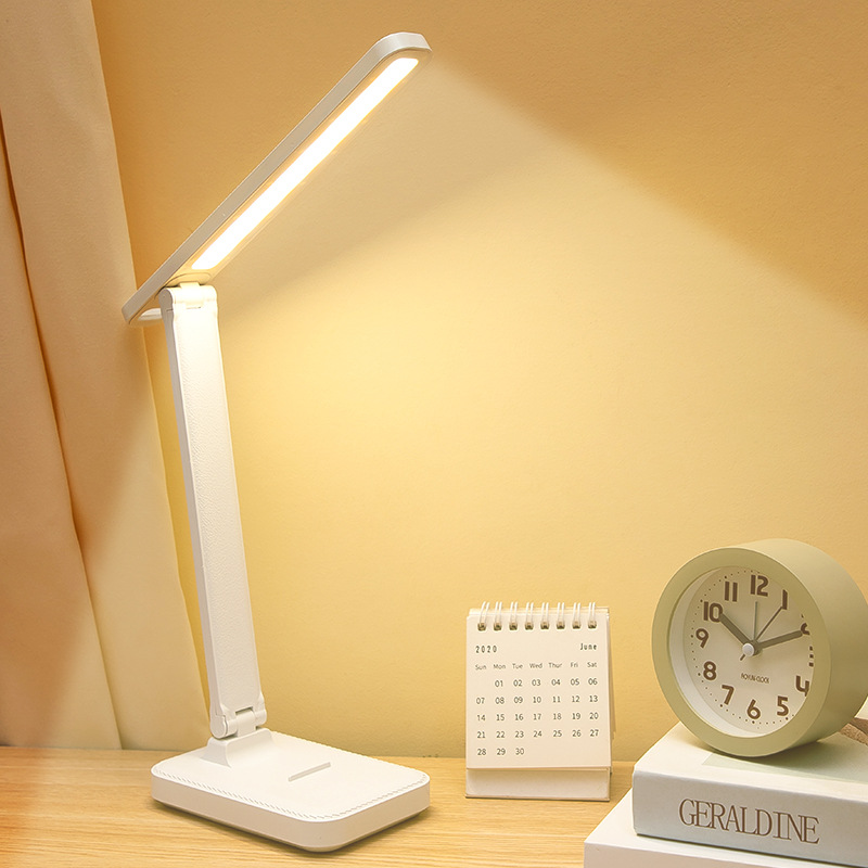 Eye-protection desk lamp with touch dimming and color adjustment, suitable for student dorms, charging, learning, children's bedroom, study lamp