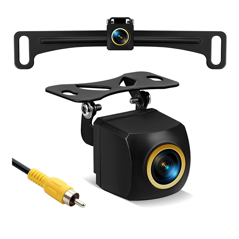 汽车通用超清AHD1080P鱼眼广角美规车牌架两用倒车后视摄像头防水