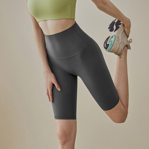 Nude Feeling 5 Points Yoga Pants Summer Outdoor Wear Running Professional Cycling Pants High Waist Buttock Lifting Workout Shorts Women's Fitness Clothes