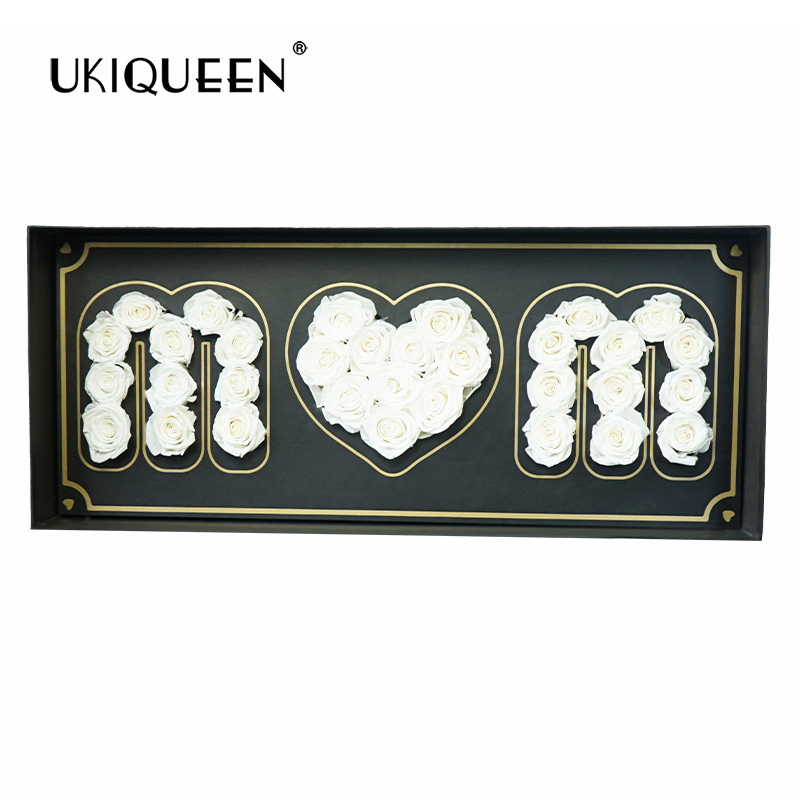 Caja de regalo de flores de la vida eterna, rosa de la madre, día de la madre, regalos de decoración para madres mayores, fábrica transfronteriza conmemorativa al por mayor.