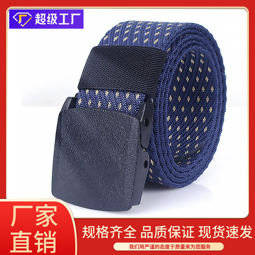 Smoothly buckled security belt men's plastic buckle tactical POM outdoor nylon pants belt woven wholesale