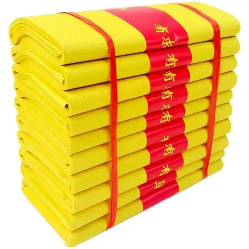 1000 желтая настольная бумага в желтой рамке, бумага для сжигания на столе Arhat 20x30, поклонение предкам, религия Цинмин, бумага для огня на могиле, желтая бумага, оптовая продажа