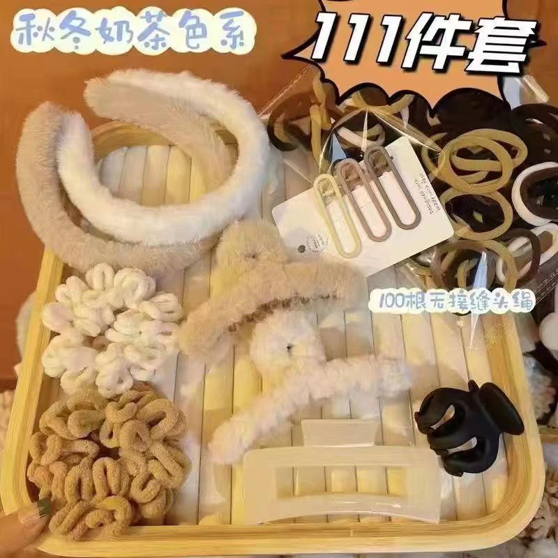 秋冬髮飾套裝111件套熱賣款108件套67件套發窟發圈抓夾鴨嘴夾髮夾