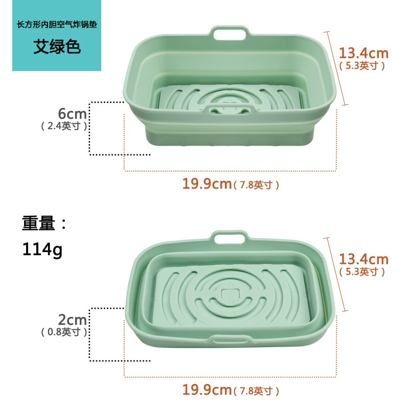 collapsible Silicone Food Basket, Multi-Shape Air-Fryer & Steaming Mat, Heat-Resistant Non-stick