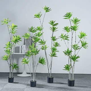 百合竹仿真绿植盆栽大型室内客厅落地装饰摆件植物仿生假树带盆