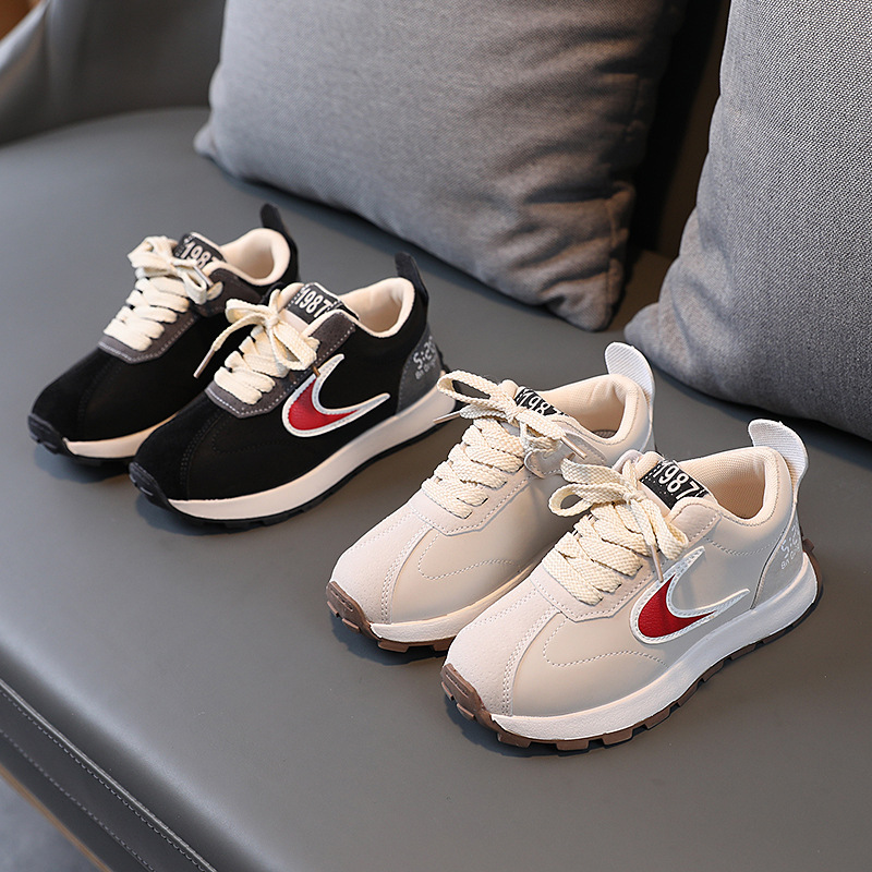 2022 Autumn and winter fashion girl Running shoes leisure time children Single shoes Waistline gym shoes Boy White shoes