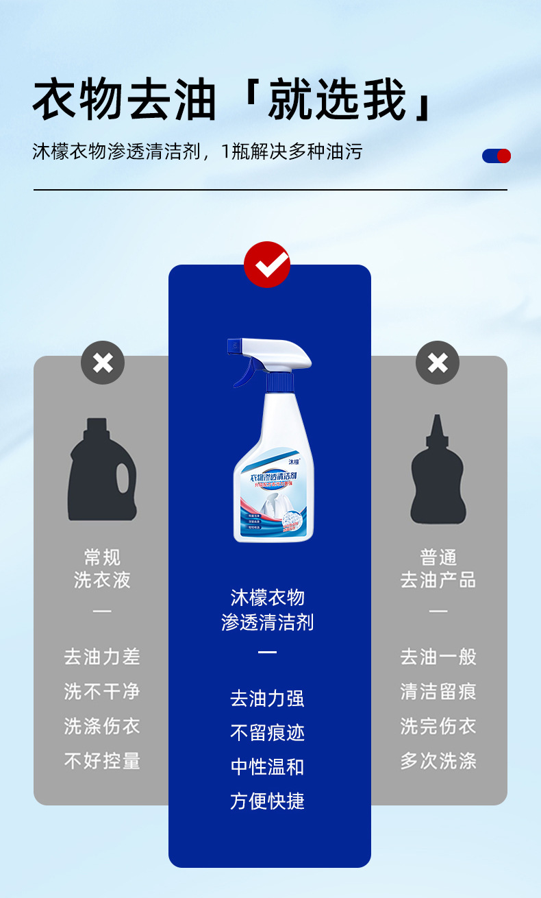 抖音爆款沐檬衣物渗透剂家用衣物清洁剂去污渍衣领净白衣清洗剂详情5