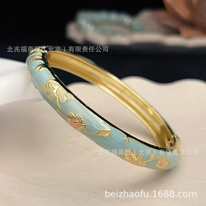 北京エナメルオイルドリップブレスレット、上質な花柄の女性用ブレスレット、紫禁城の旅行のお土産、人気のスポット|undefined