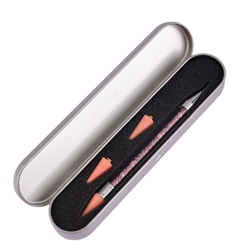 Wholesale nail drill crayon drill tool stick drill stick drill double head dual-use encrusted drill pen boxed with pen head set