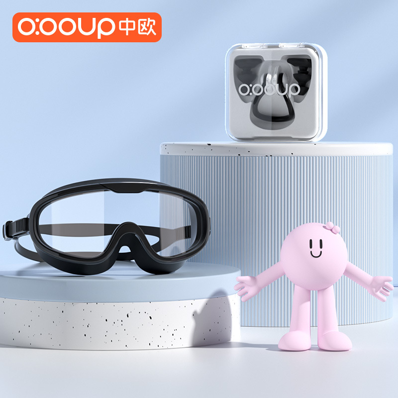 가성비 2종 세트 [수영고글 블랙 + 노즈클립 귀마개]