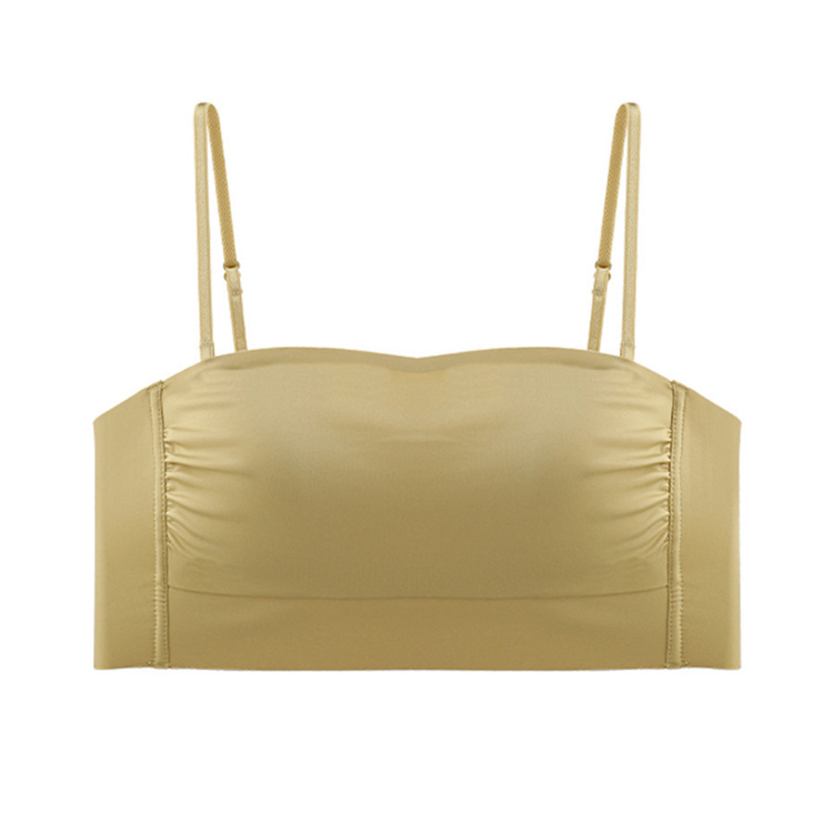 Simple brillante sentido cero cómodo sin costura pequeña Correa ropa interior sin anillo de acero fino sin anillo de acero tubo superior sujetador 6017