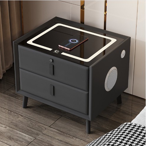 实木床头柜极窄轻奢高级智能无线充带灯超窄简约现代卧室收纳夹缝