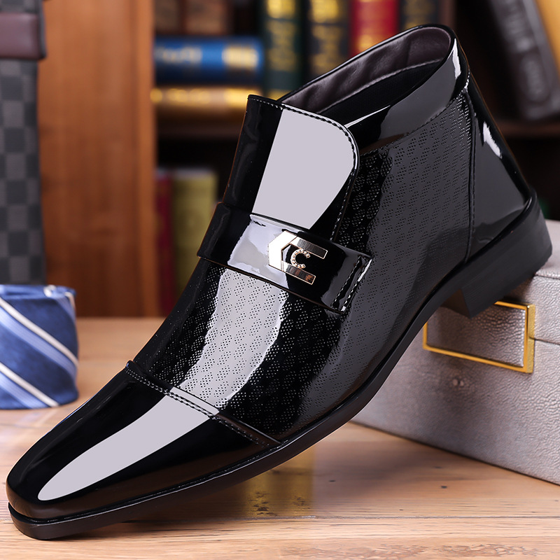 High-top fashion business casual bright men's shoes