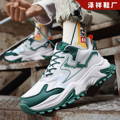 跨境男鞋2024新款厚底百搭透氣運動跑步鞋時尚潮流休閒旅遊鞋批發