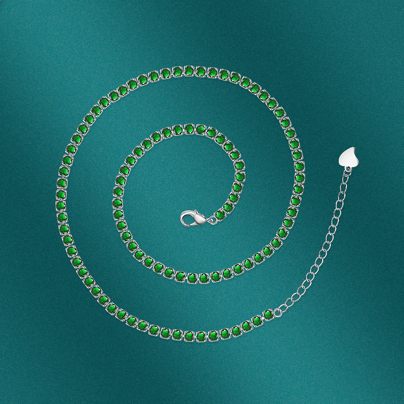 Fashion Geometric Copper Inlay Zircon Necklace 1 Piece