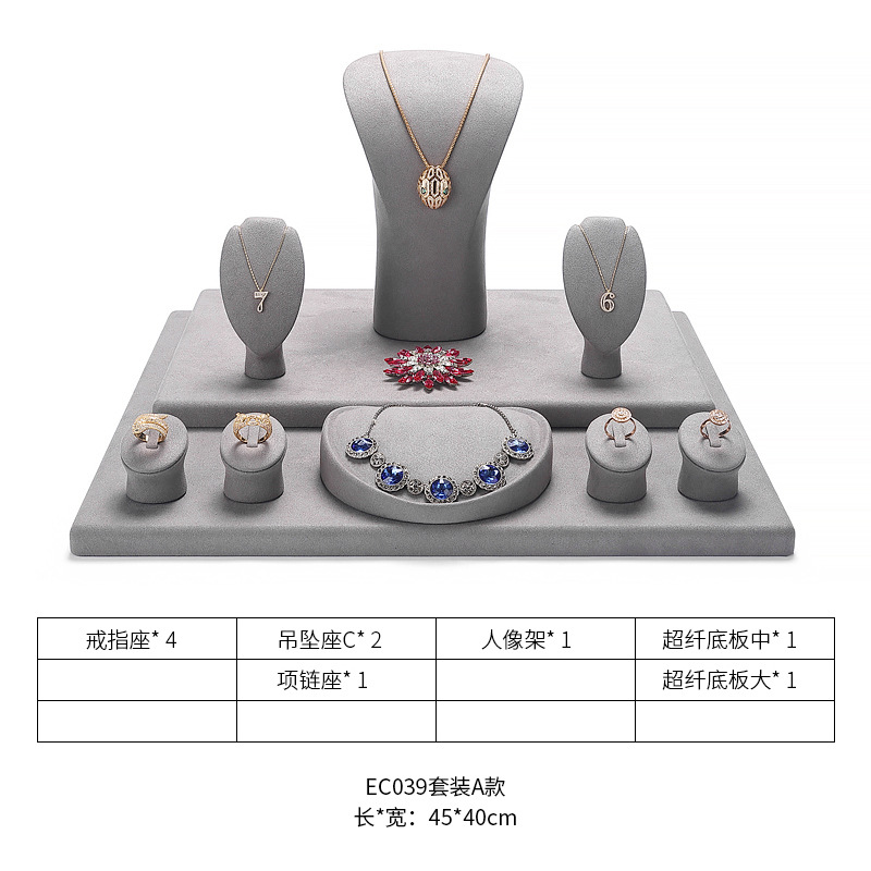 Hongtai Luz de lujo exhibición de la joyería de microfibra anillo de rack pulsera pendientes collar Almacenamiento de rack de la joyería de la decoración de la ventana rack