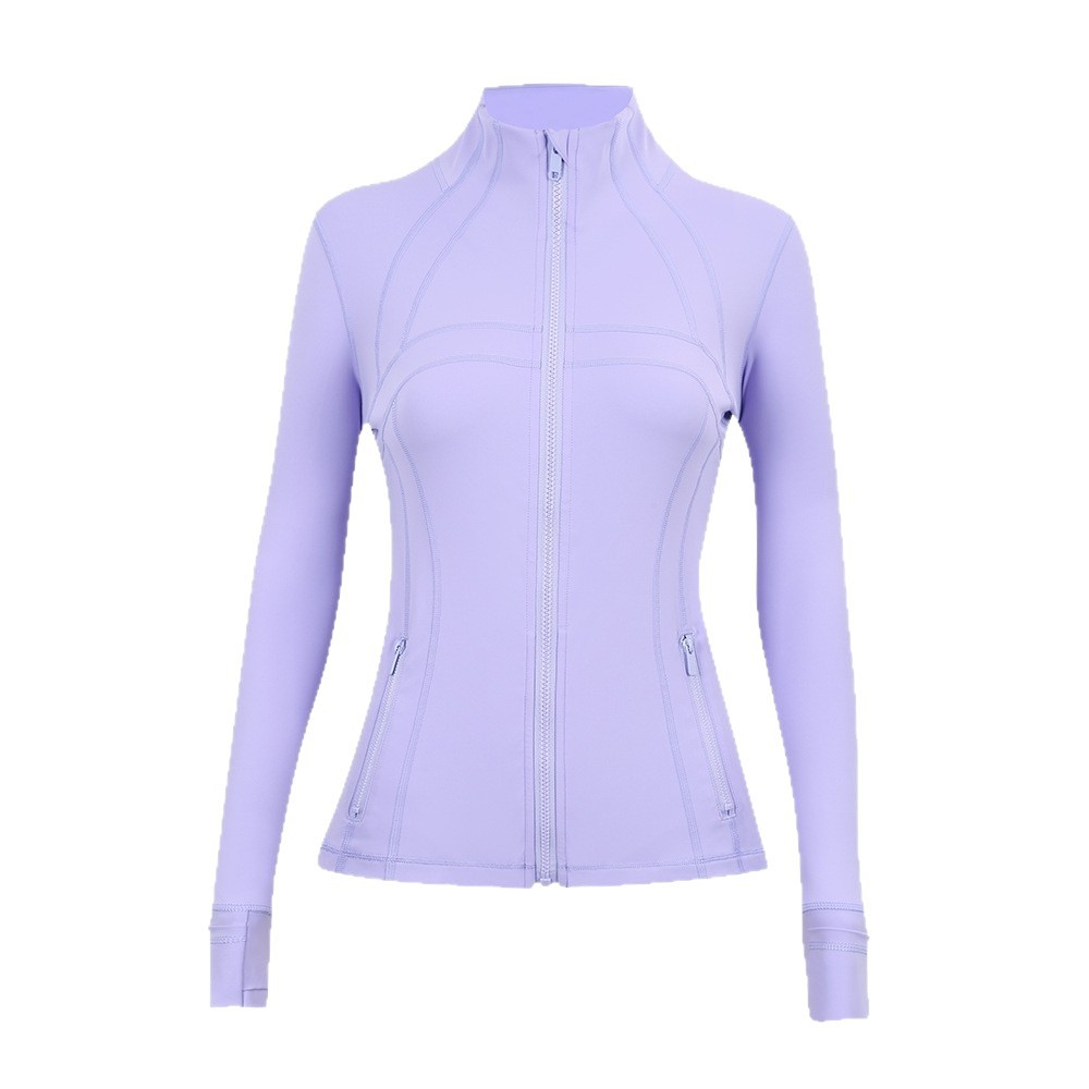 Lulu Original Standard Original Define Yoga Clothing Top Fitness Clothing Long-Sleeved Running Sports Stand-Up Collar Jacket Jacket for Women 5
