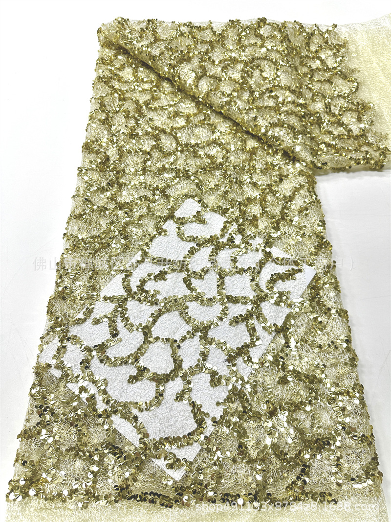 Nueva venta al por mayor DIY vestido de moda cena vestido de tela de cuentas de tela de diafragma de red desordenada image 11