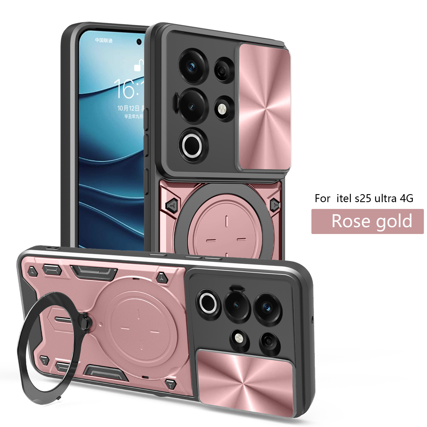 Adecuado para el modelo completo de carcasa de teléfono móvil de ventana de empuje de casa de itel s25 ultra negro, anti-caída, anti-desgaste, image 3