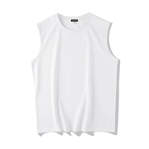 Summer Ins Brand Solid Color T-Shirt Vest Men Korean Style Trendy Student Sports Shoulderless Sleeveless T-Shirt Shirt Top 