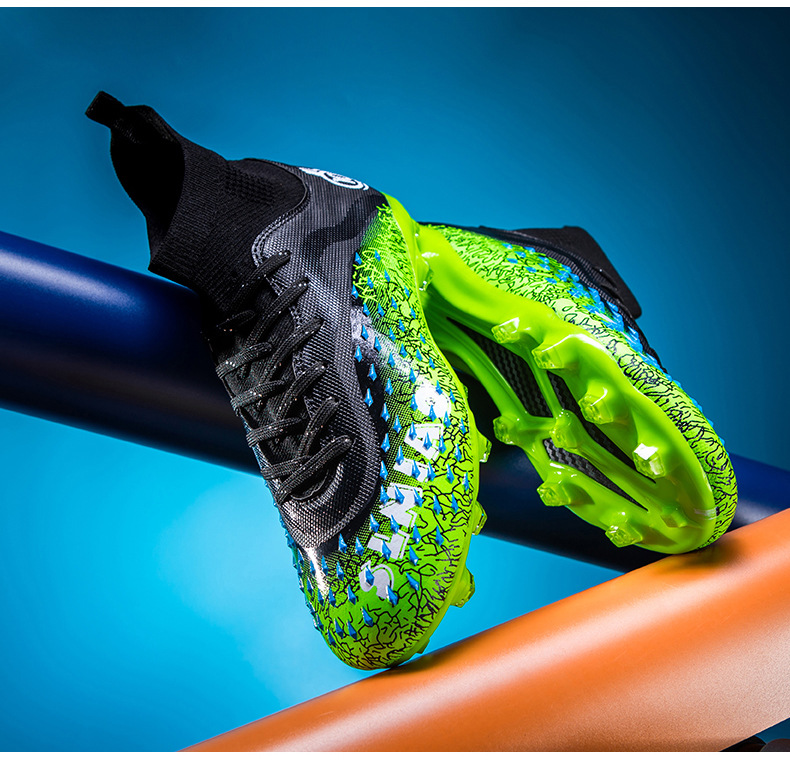 Botas de fútbol AG Long para hombre, para estudiantes, adultos, para exteriores, césped, competición, entrenamiento, con clavos rotos_voghion.com