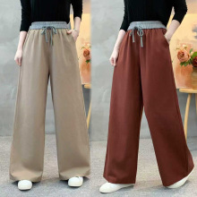 天丝莱赛尔棉直筒裤2025秋季新款宽松大码休闲裤松紧腰百搭直筒裤